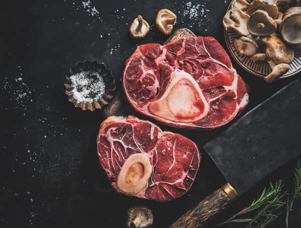 Raw meat with spices